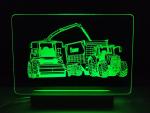 John Deere mit Krone Anhänger beim Grasmähen mit Häcksler
